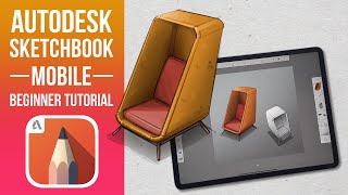 Autodesk Sketchbook Mobile Beginner Tutorial [upl. by Skill]