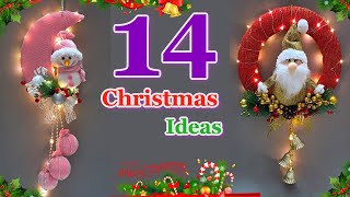 14 Easy Christmas wreath 2024 idea from different material  DIY Christmas craft idea🎄481 [upl. by Cirdet]