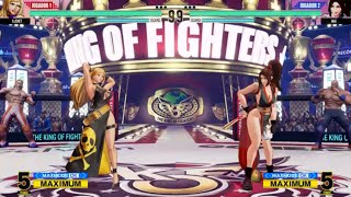 The King Of Fighters XV  B Jenet vs Mai Shiranui KOF15 Hard AI Fatal Fury Garou KOFXV [upl. by Noerb]