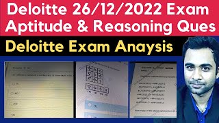 Deloitte 26122022 Aptitude amp Reasoning Questions  Deloitte 26122022 Exam Analysis [upl. by Idolah]