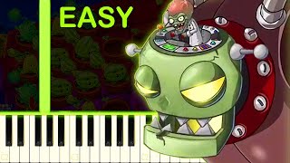 BRAINIAC MANIAC THEME  PLANTS VS ZOMBIES  EASY Piano Tutorial [upl. by Enymsaj]