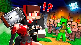 MIKEY killed TV WOMAN VAMPIRES in front of JJ in Minecraft  Maizen [upl. by Nilahs]