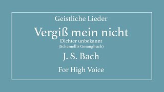 Vergiss mein nicht  Bach  High [upl. by Navar405]