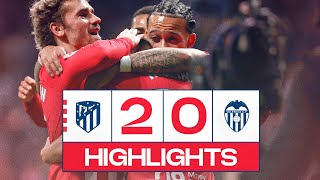 HIGHLIGHTS  Atlético de Madrid 20 Valencia [upl. by Lahsiv]