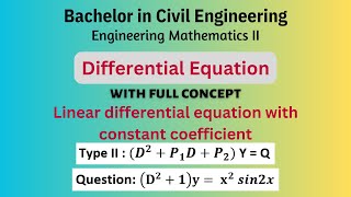 Linear differential equation with constant coefficient  Engineering Mathematics II  13 [upl. by Ahsiekat]