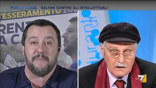 Pennacchi vs Salvini quotVai a scuola studia Senza cervello sua madre doveva riempirla di bottequot [upl. by Aisor]