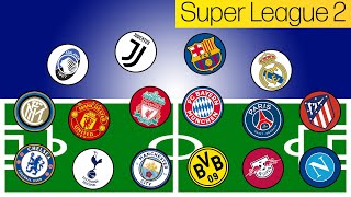 Football Clubs Marble Race  UEFA Super League [upl. by Graubert689]