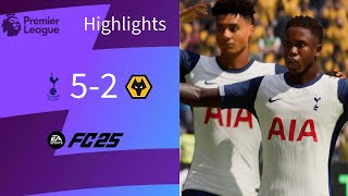 Sinisterra returns from injury with a BANG 💥 Tottenham 52 Wolves  FC 25 EPL Highlights [upl. by Ayerim85]