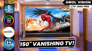 150quot Vanishing Triple Laser 4k 3D Dolby Vision TV  Awol Vision LTV 3000 Pro Unboxing amp Review [upl. by Anoel]