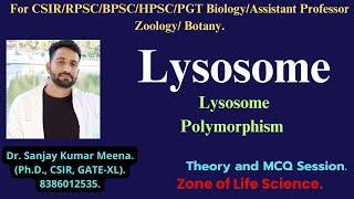 Lysosome Polymorphism in lysosome CSIRGATE RPSCMPPSCHPSCBPSC PGT BIOLOGY ZOOLOGYBOTANY [upl. by Amelita]