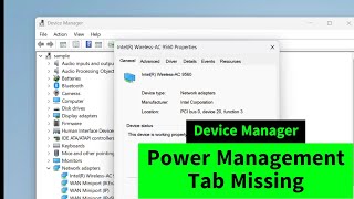 Power Management Tab Missing from Device Manager Network Adapters  WiFi Driver Simple FIX [upl. by Bej485]