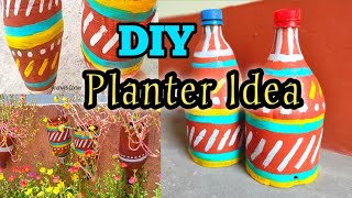 Diy planter idea  diy planter from waste  Diy planter  plastic bottle craft  bottle art [upl. by Schluter]