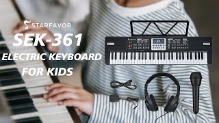 INTRODUCE  Starfavor SEK361 61 Keys Electronic Keyboard Piano [upl. by Annawahs]