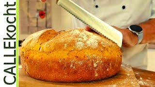 Kürbisbrot selber backen einfach und schnell  Hokkaido Kürbis Rezept [upl. by Creighton]