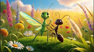 The grasshopper and the ant Moral story A lesson for the careless grasshopper [upl. by Jenda]