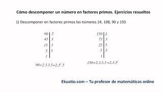 Cómo descomponer un número en factores primos Ejercicios resueltos paso a paso [upl. by Irme]