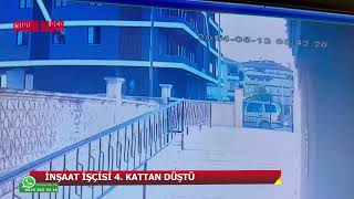 Ã‡ORUMDA Ä°NÅAATIN 4 KATINDAN DÃœÅEN BEKÃ‡Ä° AÄIR YARALANDI DÃœÅME ANI KAMERAYA YANSIDI [upl. by Standish945]