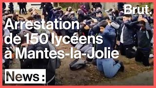 ManteslaJolie  les images de larrestation par la police de 150 élèves du lycée SaintExupéry [upl. by Sihun]