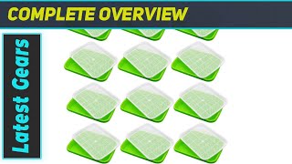 Seed Sprouter Trays 12 Pack for Healthy Microgreens amp Wheatgrass  Home Garden Review [upl. by Anilosi]