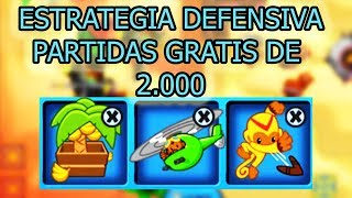 CÓMO GANAR PARTIDAS GRATIS DE 2000 CON ESTRATEGIA DEFENSIVA  BTD Battle Arenas ESPAÑOL [upl. by Aikrahs]