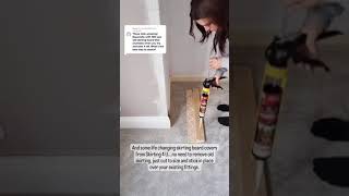 How to fit skirting board covers to the wall shorts [upl. by Nabroc]