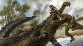 Spinosaurus Vs Sarcosuchus 2024 thecursedisle dinosaur viral edit [upl. by Sutsuj]