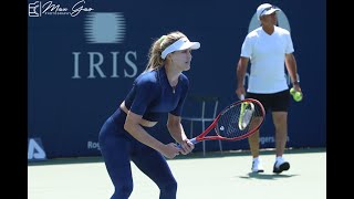 HD 1080p Eugenie Bouchard Practising at the Rogers Cup feat Alison Riske  August 1 2019 [upl. by Nylrebmik]