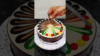 Three Colour Cake Design cake video youtubeshorts ytshorts shorts shortsfeed [upl. by Keyek176]