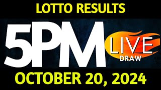 Lotto Result Today 500 pm draw October 20 2024 Sunday PCSO LIVE [upl. by Stavros]