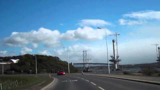 Queensferry Crossing Forth Road Bridge From Rosyth Fife Scotland [upl. by Alexander527]