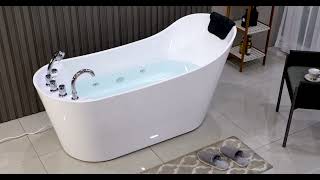 2023 Empava 67 in Whirlpool Freestanding Acrylic Bathtub  EMPV67AIS09 [upl. by Ross]