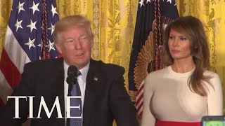 President Trump Adopted Spanish Accent To Say Puerto Rico During Hispanic Heritage Event  TIME [upl. by Venetia486]