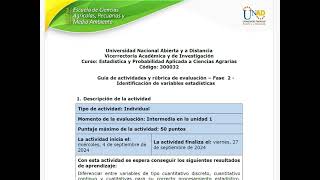 Fase 2  Identificación de variables estadísticas [upl. by Magena895]