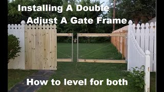 DIYDouble AdjustAGate Frame Install for your fence [upl. by Akeihsat]