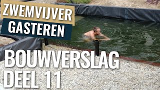 Luchtleiding installeren en de laatste stappen Zwemvijver  Bouwverslag zwemvijver Gasteren deel 11 [upl. by Atikahc]