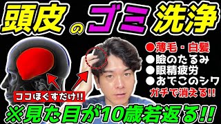 【若々しい黒髪復活✨】頭皮の毒素をを一気に流して白髪・薄毛解消・瞼のたるみ・おでこのシワも消える頭皮洗浄マッサージ！自律神経も勝手に整い、不眠症や眼精疲労も楽になる！ [upl. by Hullda]