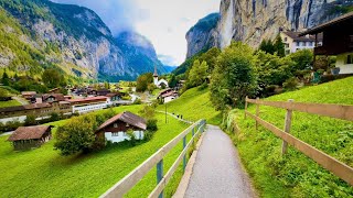 Lauterbrunnen  Most Beautiful Village In Switzerland🇨🇭Peaceful Walk In Swiss Valley [upl. by Dorcas37]