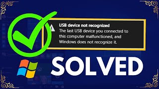 USB Device Not Recognised Error Fixed On Windows 10  11  7 [upl. by Dugas589]