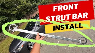 Front Strut Bar Install  Tower Brace  Megan Racing  Bagged Mazda 6 [upl. by Amatruda696]