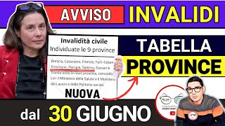 🔴 INVALIDI DAL 30 GIUGNO ➡ in 9 PROVINCE NUOVE TABELLE INPS ASSEGNO MALATTIE ACCERTAMENTO INVALIDITÁ [upl. by Earej]