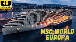 【4K】MSC World Europa Embarkation  Cabin Tour  Breakfast Lunch amp Dinner  60 fps Full Version [upl. by Neetsirhc]