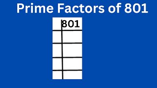 Prime factors of 801 [upl. by Hessney79]