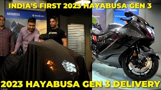 Indias First 2023 Hayabusa Gen 3 Delivery  Indias First Grey colour Hayabusa 2023 [upl. by Ydak]