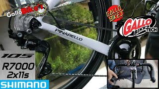 Ajuste de Cambios Shimano 105 R7000 2x11 Speed  Revisión de Funcionamiento de Servicio a Duales [upl. by Adnar]