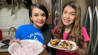 How to make fresas con crema and fried plantains with lechera [upl. by Notlem697]