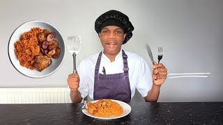 Cook Nigerian Jollof Rice with Me For The First Time [upl. by Esahc823]