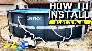 18’ Intex Pool Installation  How To Install A Intex Pool [upl. by Ecienaj]