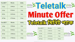 Teletalk Minute Offer 2024  টেলিটক মিনিট অফার  Teletalk new minute pack [upl. by Mollie]