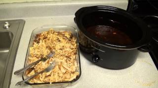 HOW TO MAKE BBQ PULLED CHICKEN SLOW COOKER RECIPE SIMPLE [upl. by Kriss]