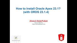 Oracle Apex 231 Installation [upl. by Emerick]